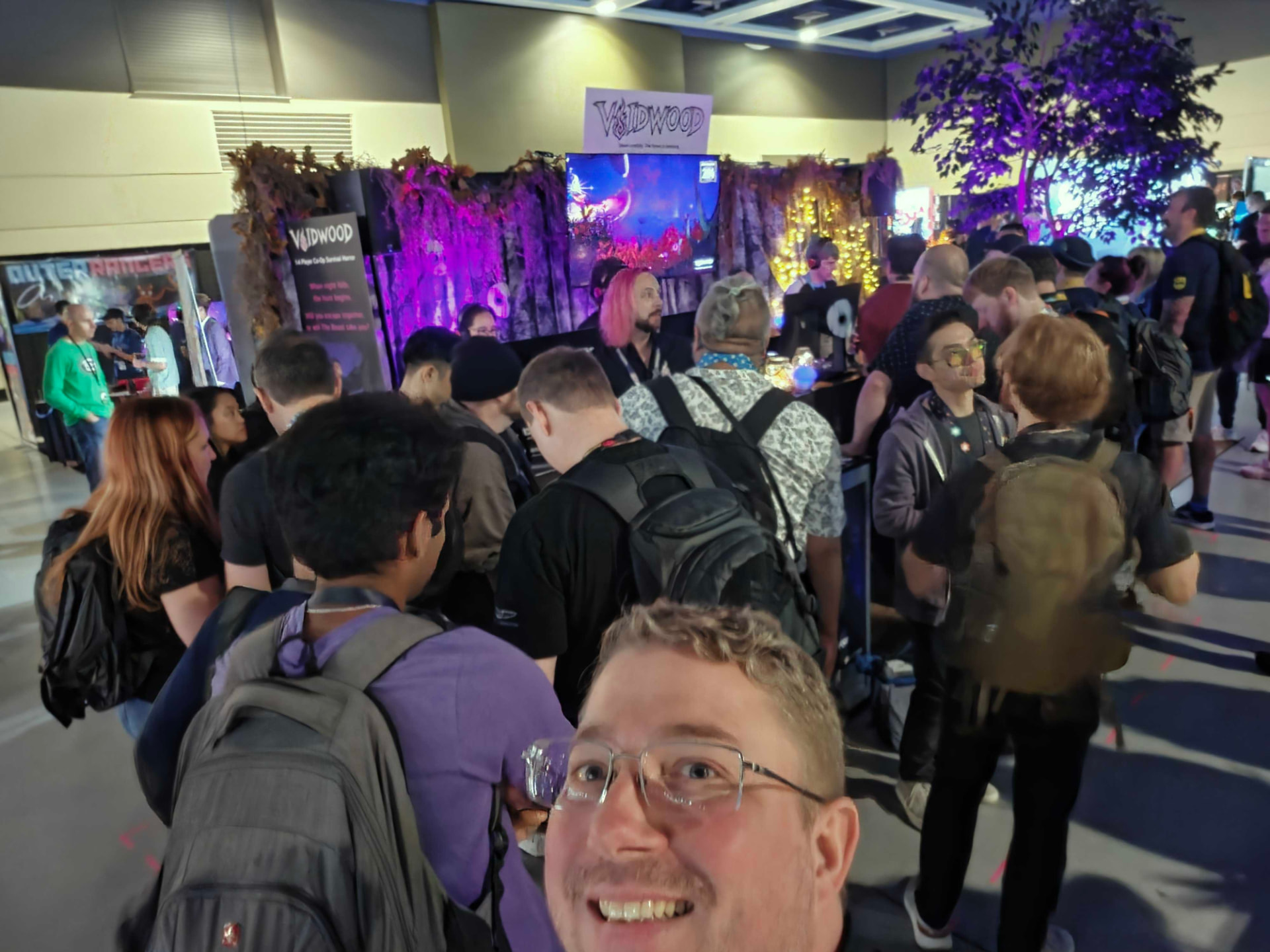 PAX West attendees lined up around the Voidwood booth